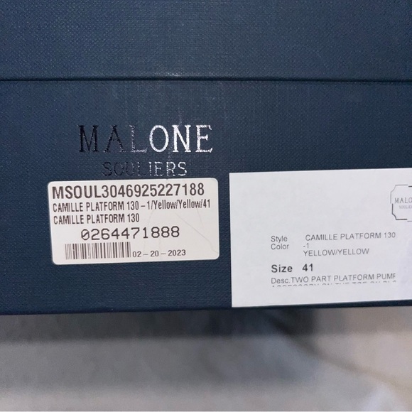 MALONE SOULIERS heels gingham plaid yellow white platform EMILY IN PARIS Camille - Picture 11 of 14